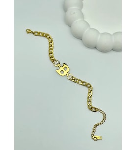 Çelik Gold B Harf Bileklik - 25-blk72