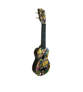 Hawiian XU21COCONUT Soprano Ukulele (Hindistan Cevizi Desenli)  Tropikal Temalı Kapak Tasarımı Yaz Esintili Parlak Sesler