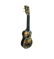 Hawiian XU21COCONUT Soprano Ukulele (Hindistan Cevizi Desenli)  Tropikal Temalı Kapak Tasarımı Yaz Esintili Parlak Sesler