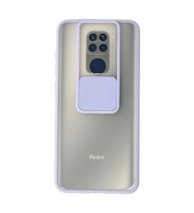 Xiaomi Redmi Note 9 Kılıf Palm Buzlu Kamera Sürgülü Silikon - Lila