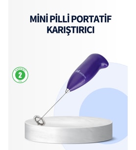 Mini Pilli Portatif Karıştırıcı – Cappuccino, Latte, Frappe ve Kahve Köpürtücü
