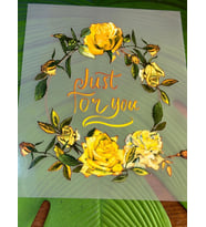 22X22 CM ÜTÜ İLE YAPIŞAN SARI ÇİÇEKLİ TRANSFER BASKI ARMA KOT GİYİM BASKI