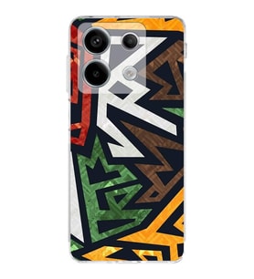 PrintiFy Xiaomi Redmi Note 13 Pro 5G Uyumlu Kamera Korumalı Soyut Grafiti Tasarımlı Kılıf