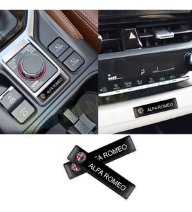 Alfa Romeo Kapı Kolu Torpido Ayna Damla Oto Sticker Etiket 2 Adet ( 5.7 x 1.4 Cm Ölçü )