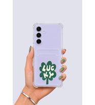 Samsung Galaxy S25 FE Kartlıklı Lucky Yonca Desenli Kılıf - HUOBPS7627-9473