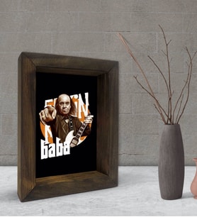 BK Gift Erkin Baba Tasarımlı Dekoratif Doğal Masif Ahşap Çerçeve 15x20cm-1 (Beyaz)