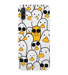 Huawei P30 Lite Kamera korumalı Kapak Duck Tasarımlı  Şeffaf Kılıf