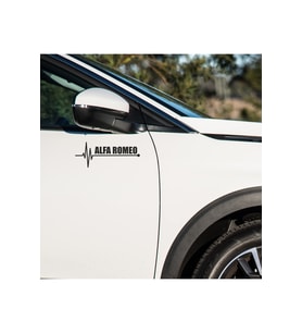 Alfa Romeo 90 kapı ayna altı Alfa Romeo yazılı 2 adet sticker - atatürk sticker hediyeli