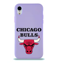 Apple iPhone XR Uyumlu Lansman Kılıf Chicago Bulls Tasarımlı Altı Kapalı İçi Kadife Kaplı  Kapak (Şeffaf)