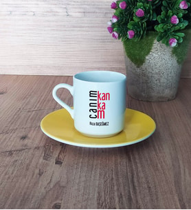 Arkadaşa Hediye Türk Kahvesi Fincanı Sarı Doğum Günü Hediyesi