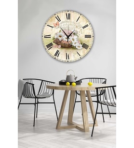 Bilge Retro Tasarımlı Duvar Saati 35x35cm (Baskılı)