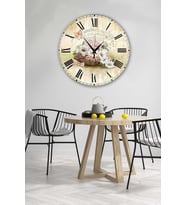 Bilge Retro Tasarımlı Duvar Saati 35x35cm (Baskılı)