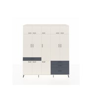 Kronos Dolap 8 Raflı 4 Çekmeceli 3 Askılı 220x59x243 Aytaşı-Aytaşı/Antrasit