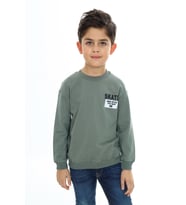 Toontoy Erkek Çocuk Baskılı Sweatshirt (Yeşil)
