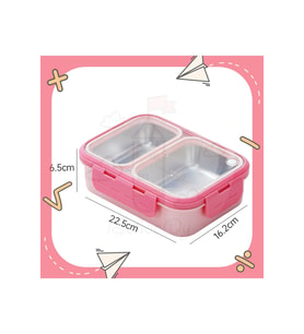 Lunch Box 700 ML Tek Kat İki Bölmeli Metal Kaşıklı Yeni Nesil Beslenme Kutusu Sefer Tası
