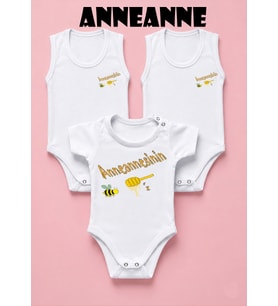 NSR Tasarım Hediye Anneanne Seri Baskılı Yazılı Kız Bebek Body Zıbın Çoklu Seriler