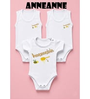 NSR Tasarım Hediye Anneanne Seri Baskılı Yazılı Kız Bebek Body Zıbın Çoklu Seriler