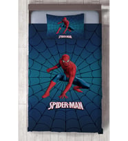 MEKTA HOME BEBEK VE ÇOCUK ODASI Spider Man Desenli Lacivert Yatak Örtüsü