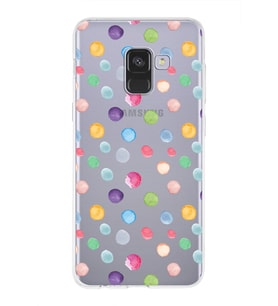 PrintiFy Samsung Galaxy A8 2018 ile Uyumlu 1mm Slim Fit Water Color 6 Baskılı Şeffaf  Kılıf