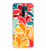 PrintiFy Xiaomi Redmi 9 ile Uyumlu 1mm Slim Fit Retro Renkler 5 Baskılı Şeffaf  Kılıf