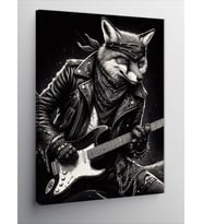 Kanvas Tablo Gitar Çalan Kurt