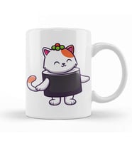 Cute Cat Sushi Salmon 03 Kupa Bardak Porselen