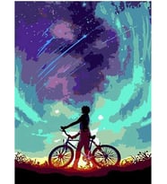 Astreoid Yağmuru Sayılarla Boyama Seti(40x50 cm Tuval Şasesine Gerili)