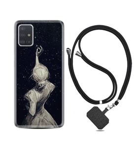 Samsung a71 A72 A73 A7 A9 2018 C7 C9 Kılıf Boyun Askılı Silikon Star Woman 1332