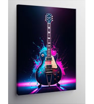 Kanvas Tablo Neon Gitar