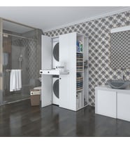 Kenzlife çamaşır-kurutma makinesi dolabı ahi evranmdf sağ byz 187*090*60 çekmeceli % 100 FULL MDF (Beyaz)
