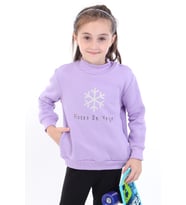 Toontoy Kız Bebek Baskılı Sweatshirt (Lila)