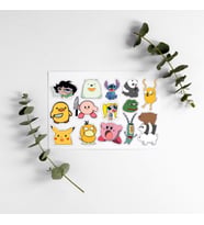 Çizgi Film Dizi Tasarımlı A5 14 Adet Stickers Çıkartma PYTKSTKR40