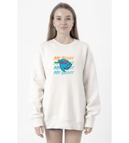 Mr Beast Lettern Beyaz Kadın 2ip Sweatshirt
