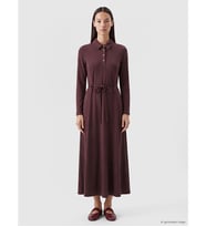 LCW EVERYDAY Bordo Polo Yaka Belden Oturtmalı Elbise