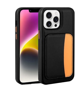 Apple iPhone 16 Pro Max Uyumlu Kılıf Kartlıklı Zore X-Kart Silikon Kapak (Siyah)
