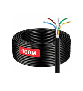 100 Metre Cat6 Kablo AWG23 Bakır Tel Double Layer iç ve Dış Mekan Ethernet internet Kablosu