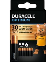 Duracell Optimum AA Pil (6’lı paket),  Pil 1,5V, LR6 MX1500