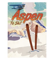 Aspen Abd Kayak Seyahati Posteri. Tablo Ahşap Poster Dekoratif