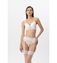 Pierre Cardin Lingerie Kadın Milan Push Up Dantelli Jartiyer Çorap Sütyen Takım