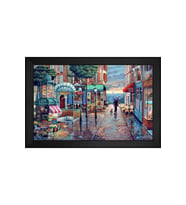 Manzara Temalı Kanvas Tablo 80 x 110 cm Siyah Çerçeve