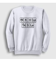 Presmono Unisex Beyaz Periodic Table Scientist Nikola Tesla Sweatshirt 337181tt (Beyaz)