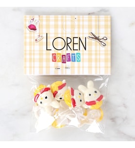 Loren Crafts Sarı Kırmızı 8'li Düğme - 3030