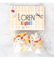 Loren Crafts Sarı Kırmızı 8'li Düğme - 3030