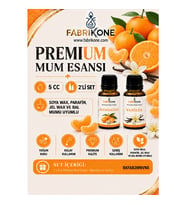 Premium Mum Esansı 5 cc 2'li Set - Mandalina, Vanilya - Soya Wax, Parafin, Jel Wax ve Bal Mumu Uyumlu BKFAB2MNVN5