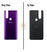 Infinix S5 Pro Mor Uyumlu Arka Kapak Arka Cam Batarya Pil Kapağı Lazer Kesim Back Cover
