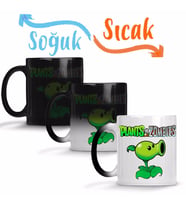 Peashooter Plants ve Zombies Sihirli Kupa Bardak Porselen