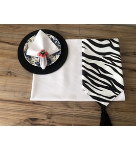 SOFRA SUNUM TAM SET ZEBRA DESENLİ (Krem)