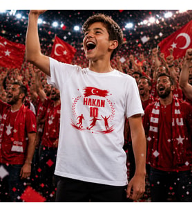 BK Gift Kişiye Özel Türkiye Taraftar Temalı 2026 Dünya Kupası Tasarımlı Çocuk Tişört-6, Tek Yürek Milli Takım Ruhu