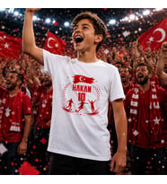 BK Gift Kişiye Özel Türkiye Taraftar Temalı 2026 Dünya Kupası Tasarımlı Çocuk Tişört-6, Tek Yürek Milli Takım Ruhu