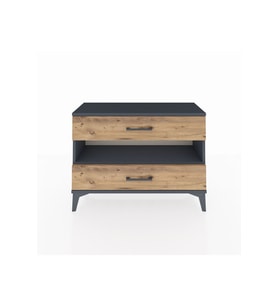 Arges Şifonyer Tek Raflı 2 Çekmeceli 88x30x64 Antrasit-Çam